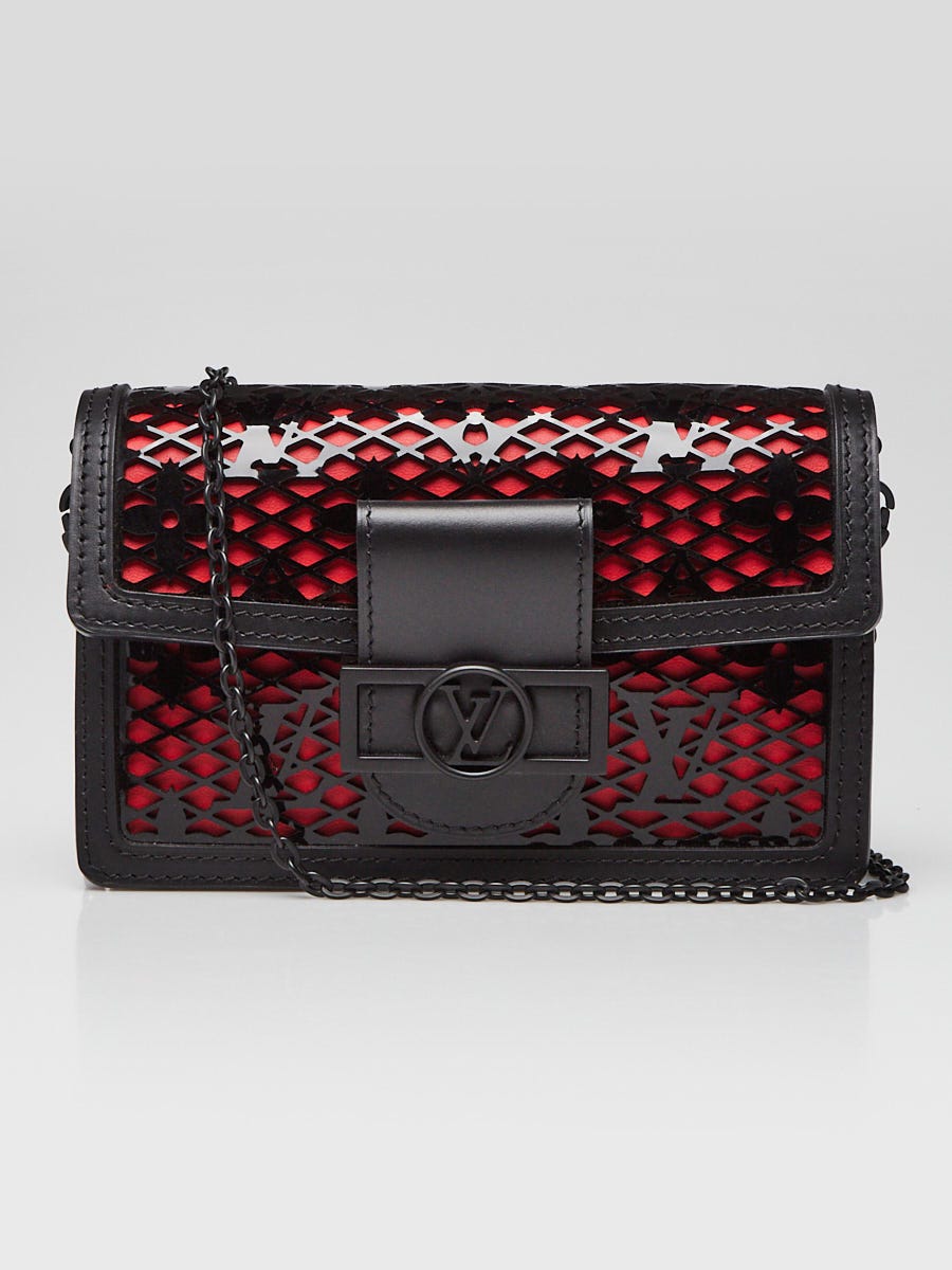 Louis Vuitton Black/Red Patent Leather Laced Monogram Dauphine