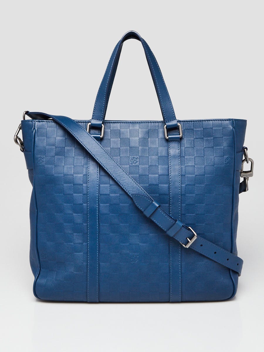 【LOUIS VUITTON】タダオPM ダミエアンフィニ　レザー　ブルー Louis Vuitton Neptune Damier Infini Leather Tadao PM Tote Bag