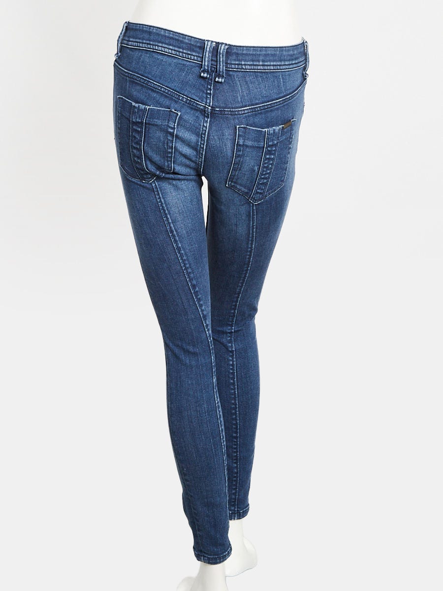 Burberry Blue Denim Cotton Skinny Ankle Westborne Jeans Size 27