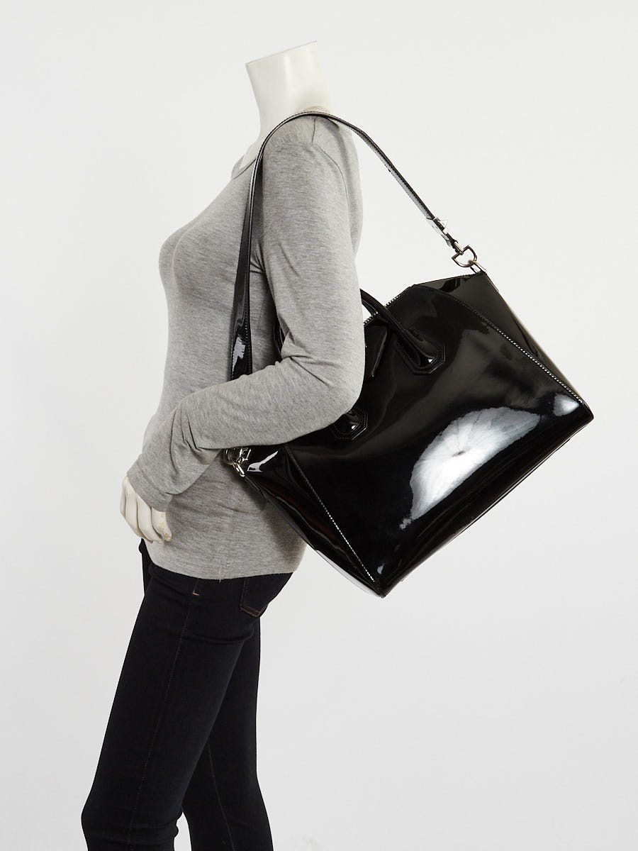 Givenchy Black Patent Leather Medium Antigona Bag