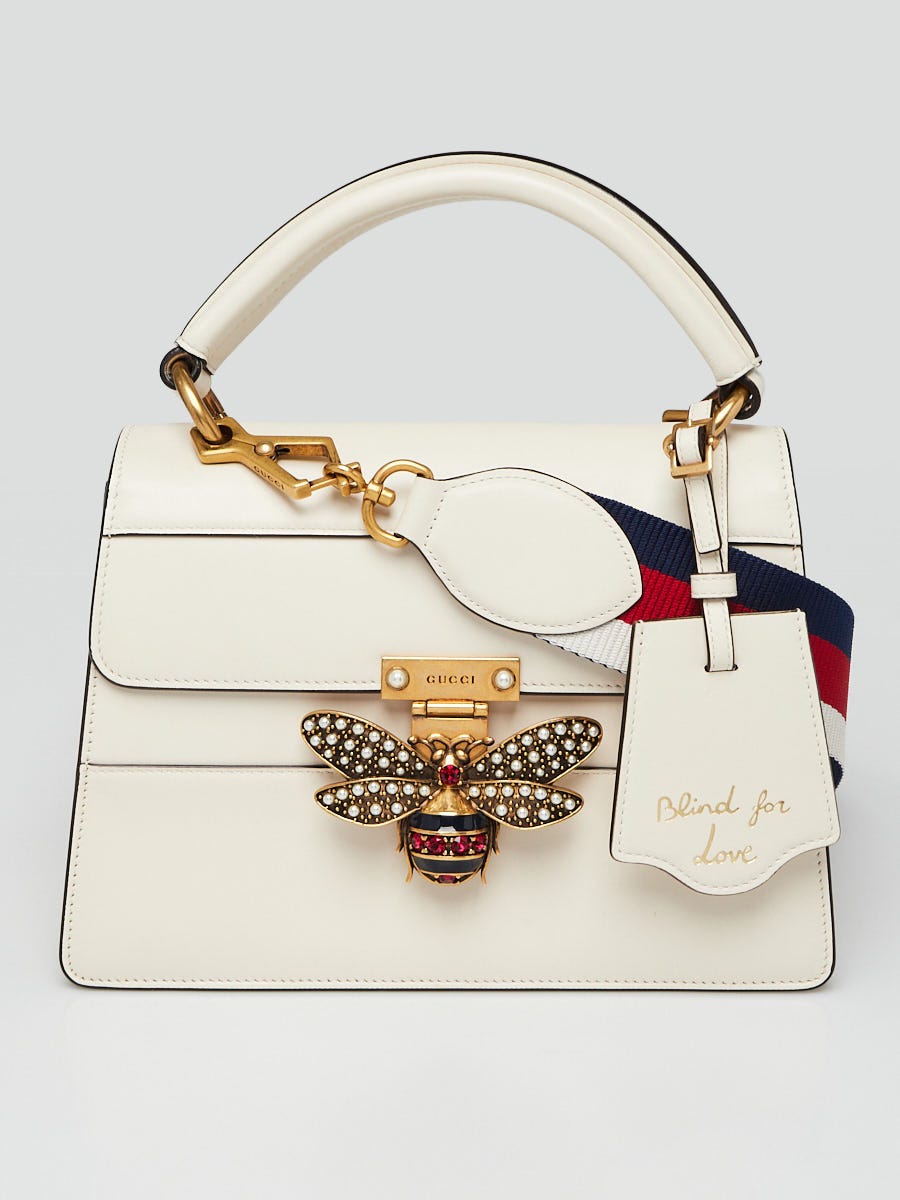 Gucci White Leather Queen Margaret Small Top Handle Bag | Yoogi's