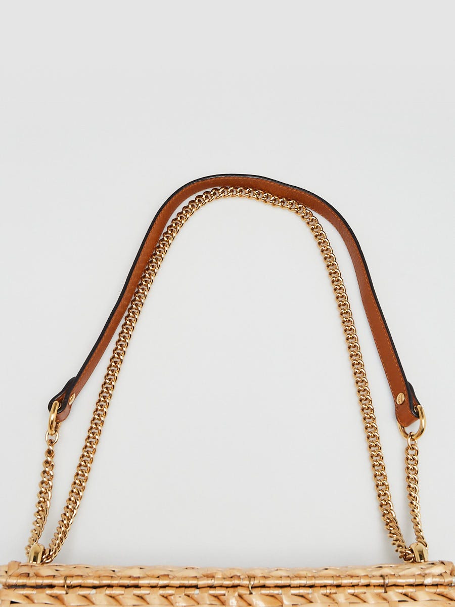 Gucci Natural Glazed Woven Wicker Marmont Shoulder Bag | Yoogi's