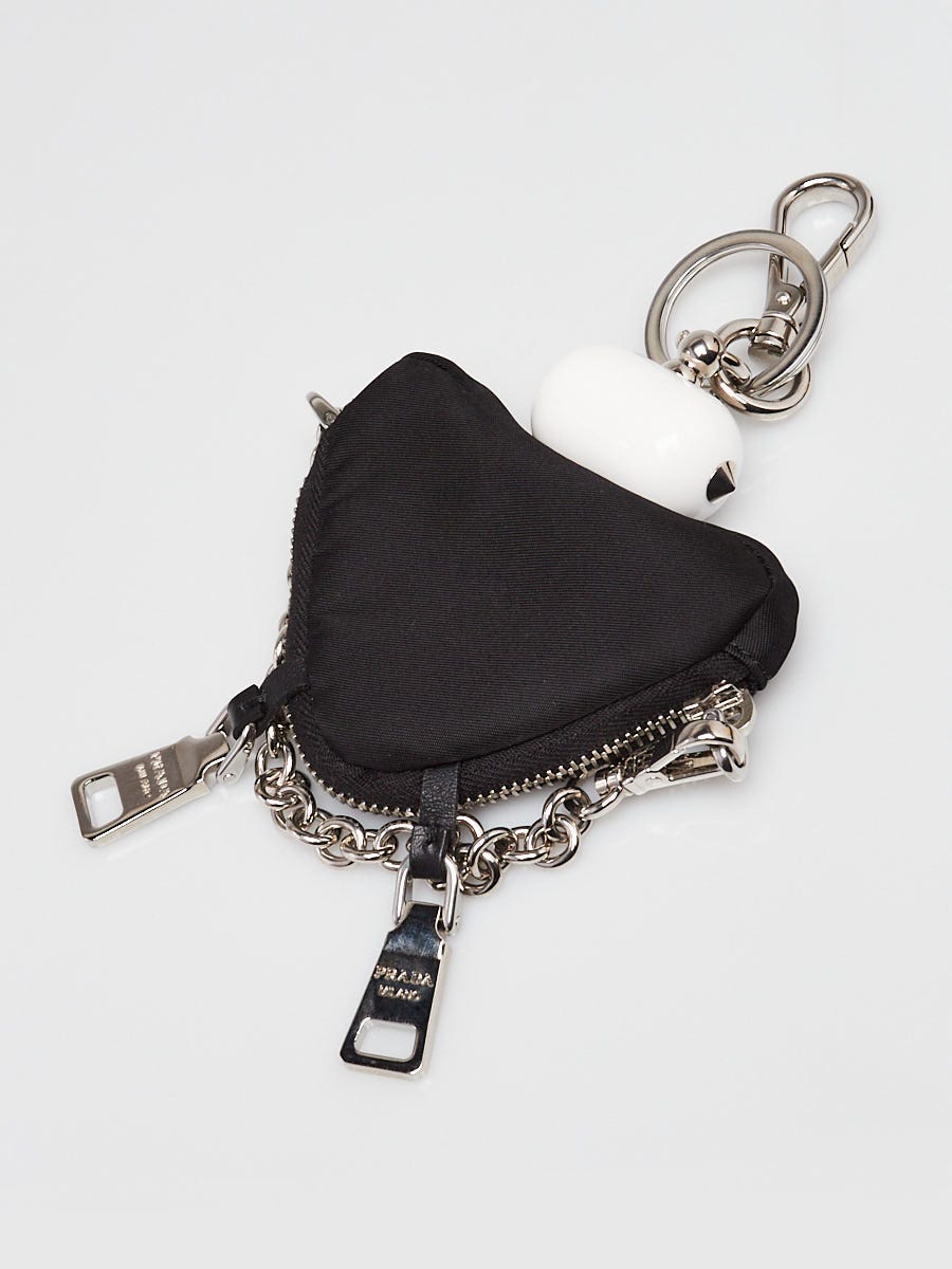 Prada Black Tessuto Re-Nylon and ResinTrick Robot Key and Bag