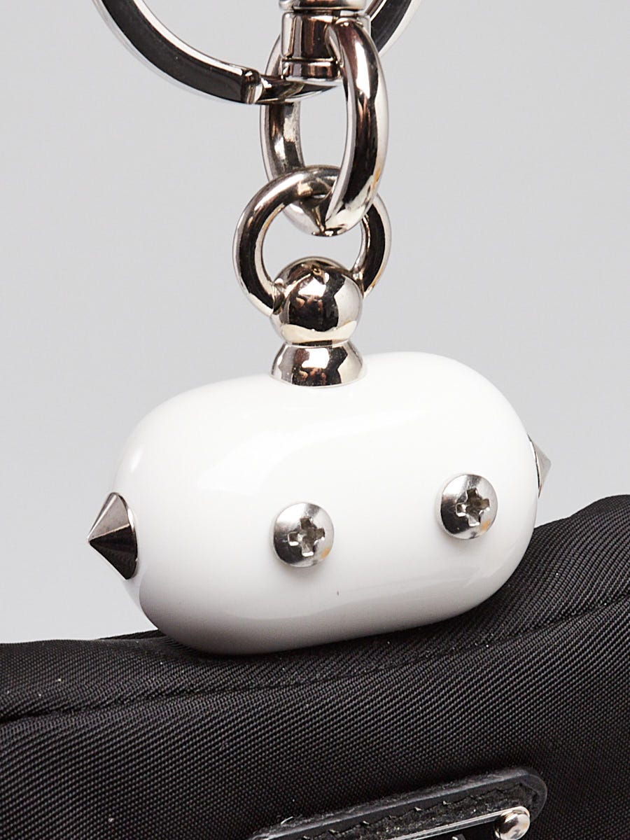 Prada Black Tessuto Re-Nylon and ResinTrick Robot Key and Bag