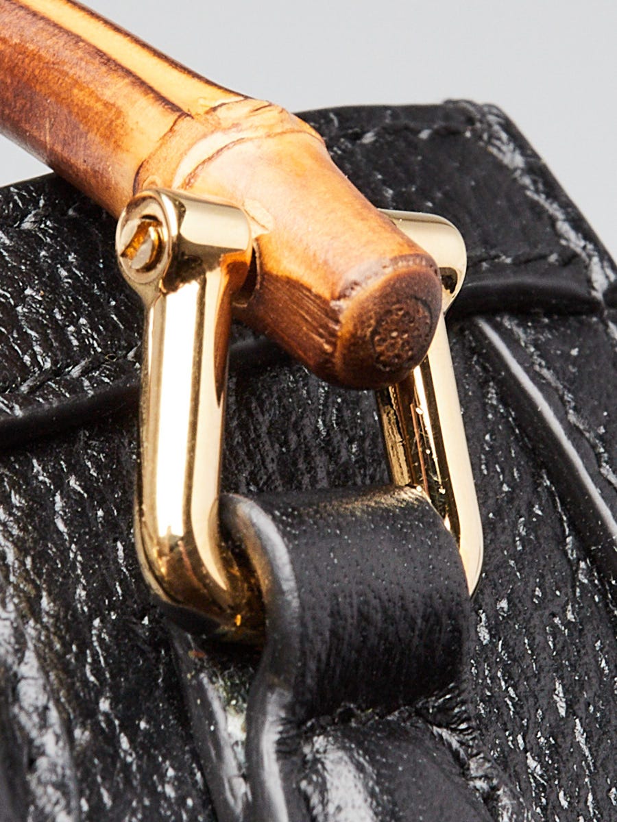 Gucci Black Pebbled Leather Diana Nano Tote Bag | Yoogi's Closet