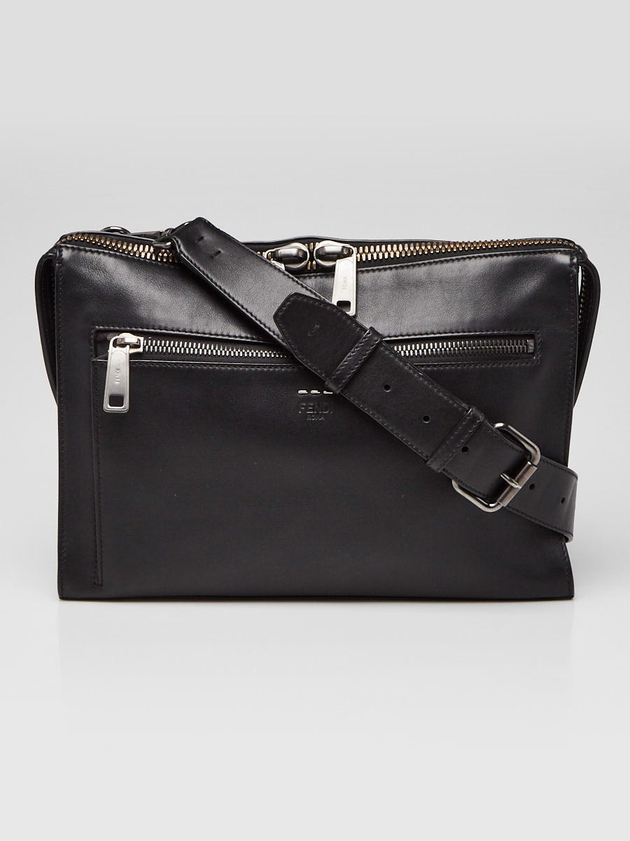 Fendi Black Vitello Grace Messenger Bag 7VA407 | Yoogi's Closet