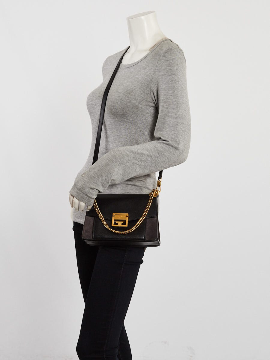 Givenchy Black Leather/Suede GV3 Small Crossbody Bag