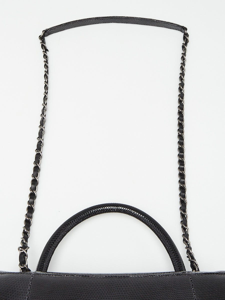 Chanel Black Lizard Medium Coco Handle Bag | Yoogi's Closet