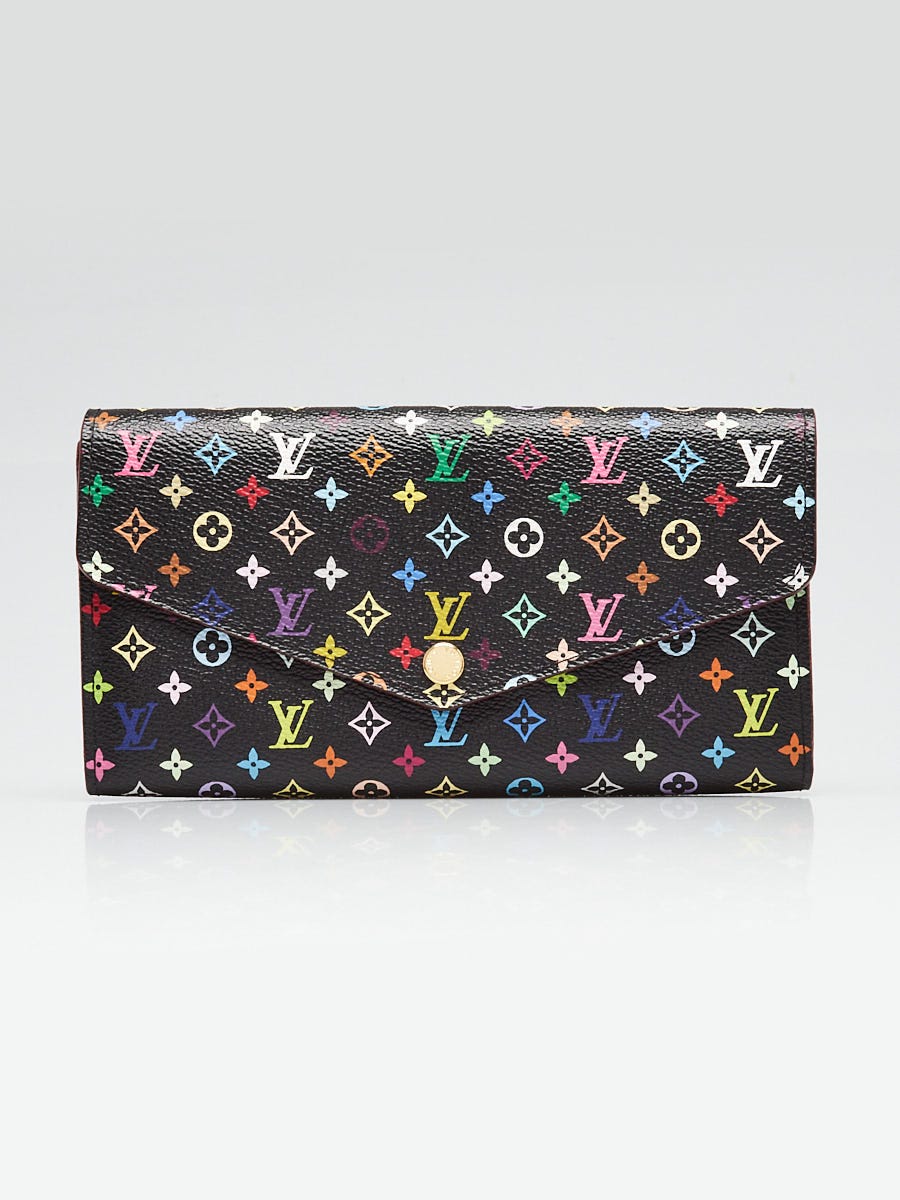 LOUIS VUITTON モノグラムミュール 39 Louis Vuitton Black Monogram Multicolore Sarah NM3 Wallet