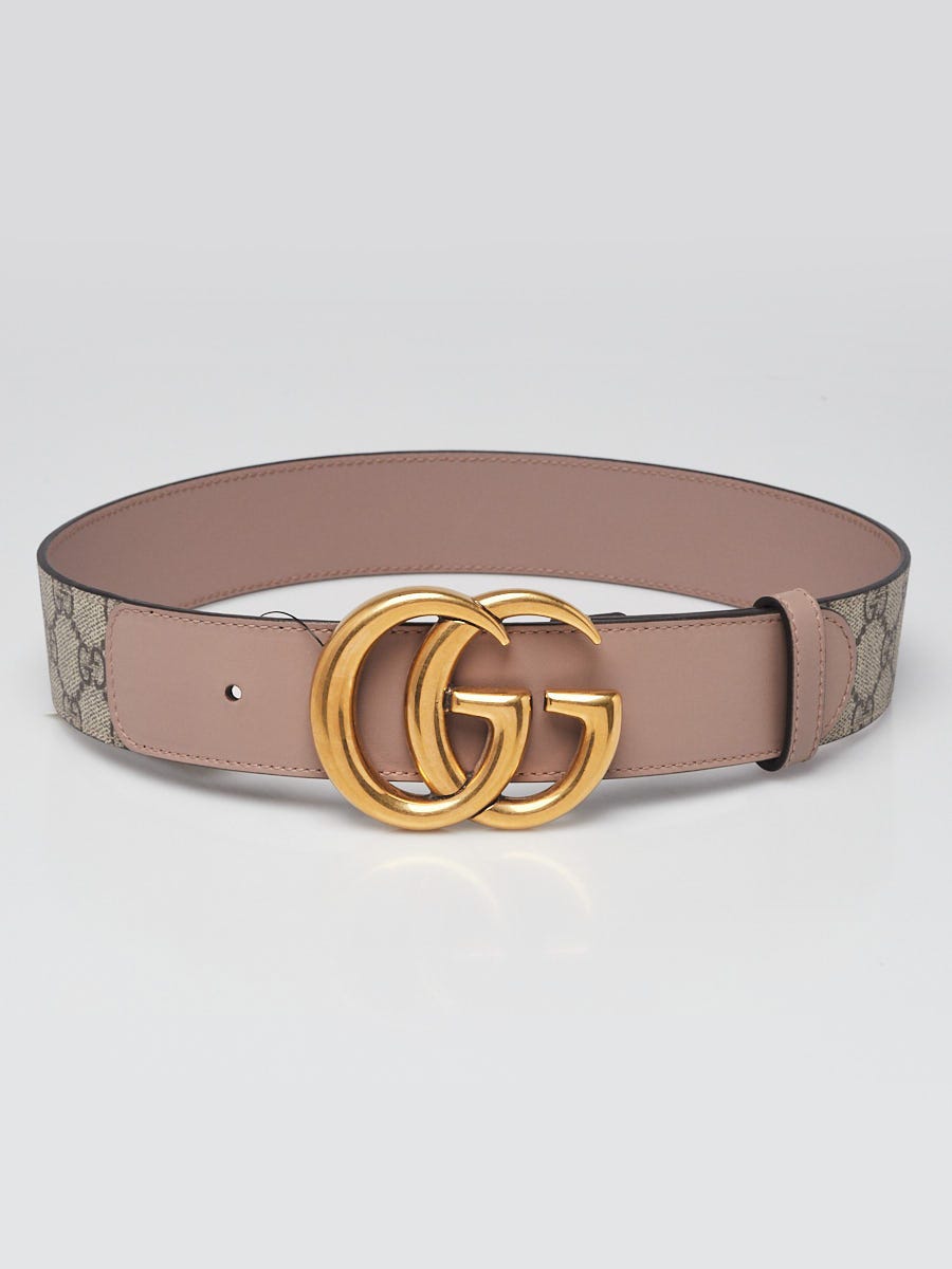 Gucci Beige/Ebony Supreme Coated Canvas Double G Belt Size 70/28