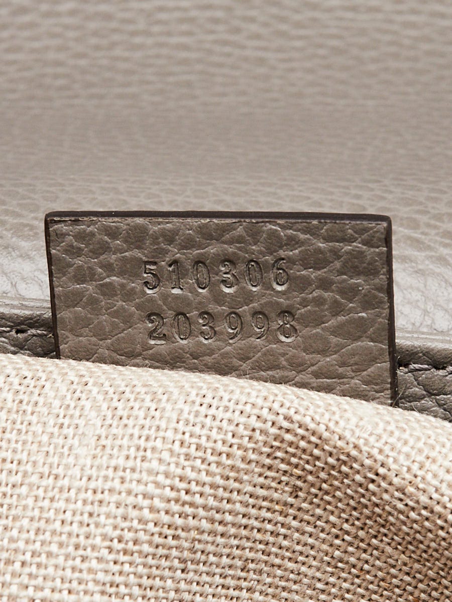 Gucci Grey Pebbled Leather Interlocking Top Handle Bag | Yoogi's Gucci Grey Pebbled Leather Interlocking Top Handle Bag | Yoogi's