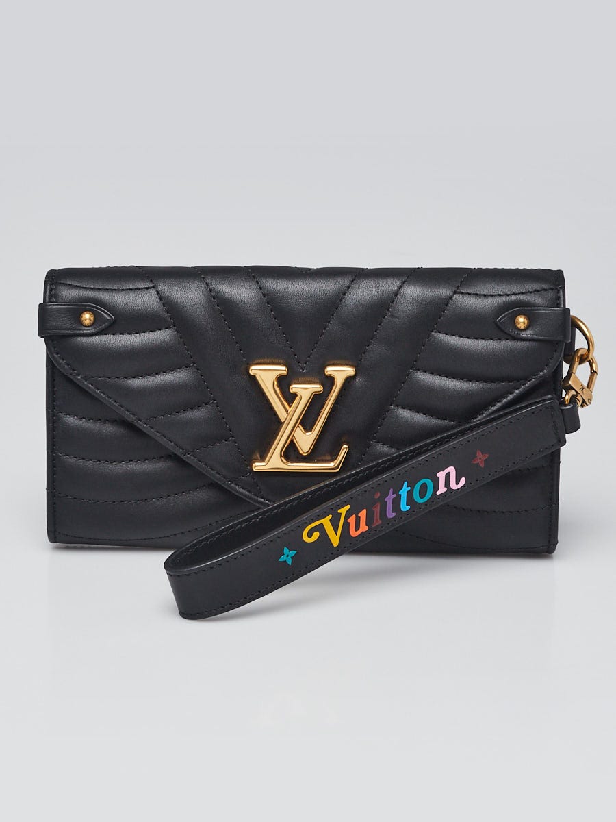 Louis Vuitton Black Leather New Wave Long Wristlet Wallet
