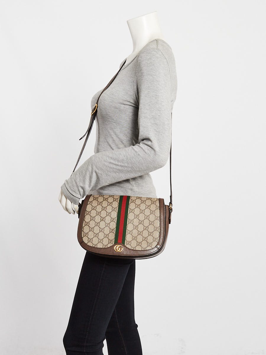 Gucci Beige Supreme GG Coated Canvas Ophidia Small Crossbody Bag