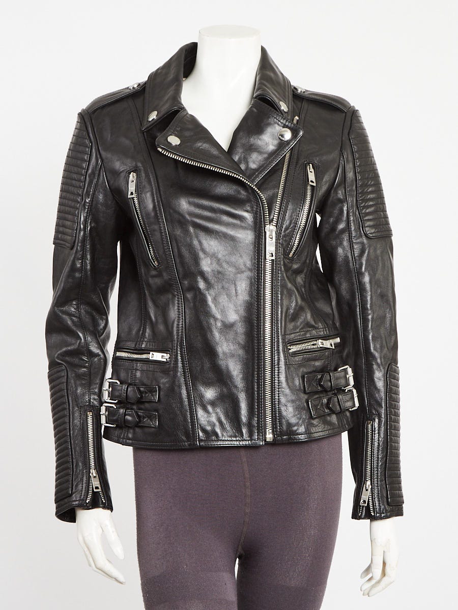 BURBERRY レザージャケット 40サイズ Burberry Black Leather Motorcycle Jacket Size 6/40 | Yoogi's Closet