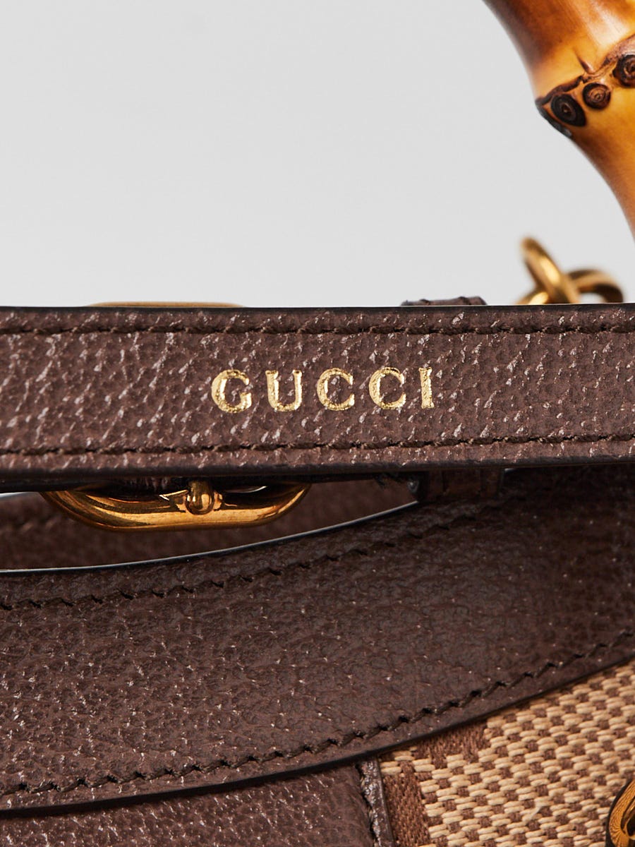 Gucci Beige/Ebony GG Jumbo Canvas/Leather Medium Diana Tote Bag