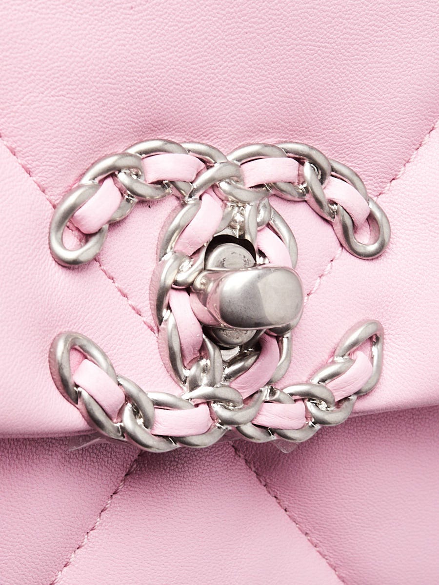Chanel Pink Quilted Lambskin Leather Chanel 19 Small Flap Bag