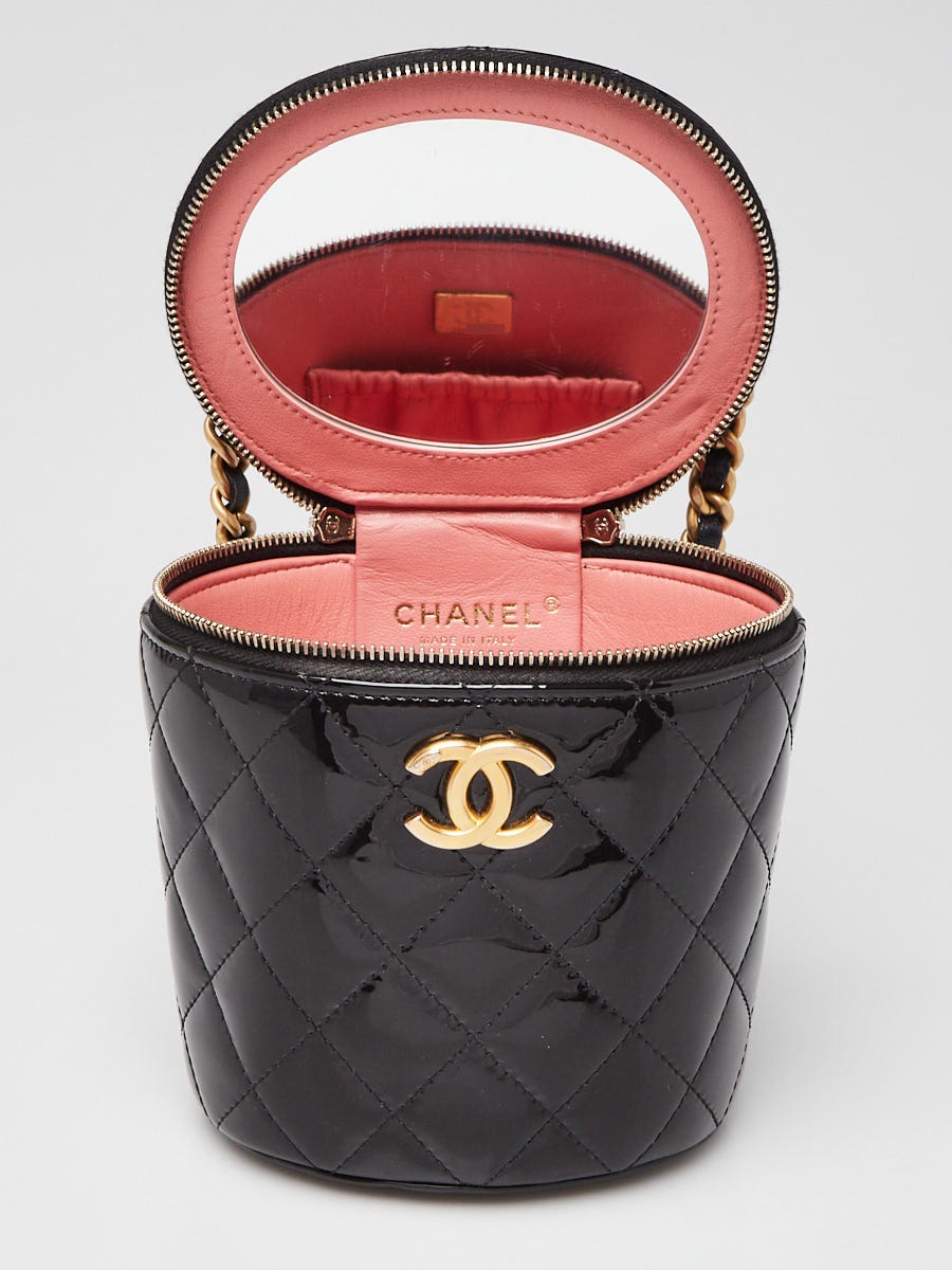 Chanel Black Quilted Patent Leather Afternoon Tea Top Handle
