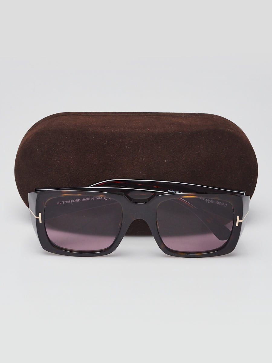 Tom Ford Tortoise Frame Gradient Tint David Sunglasses- TF26