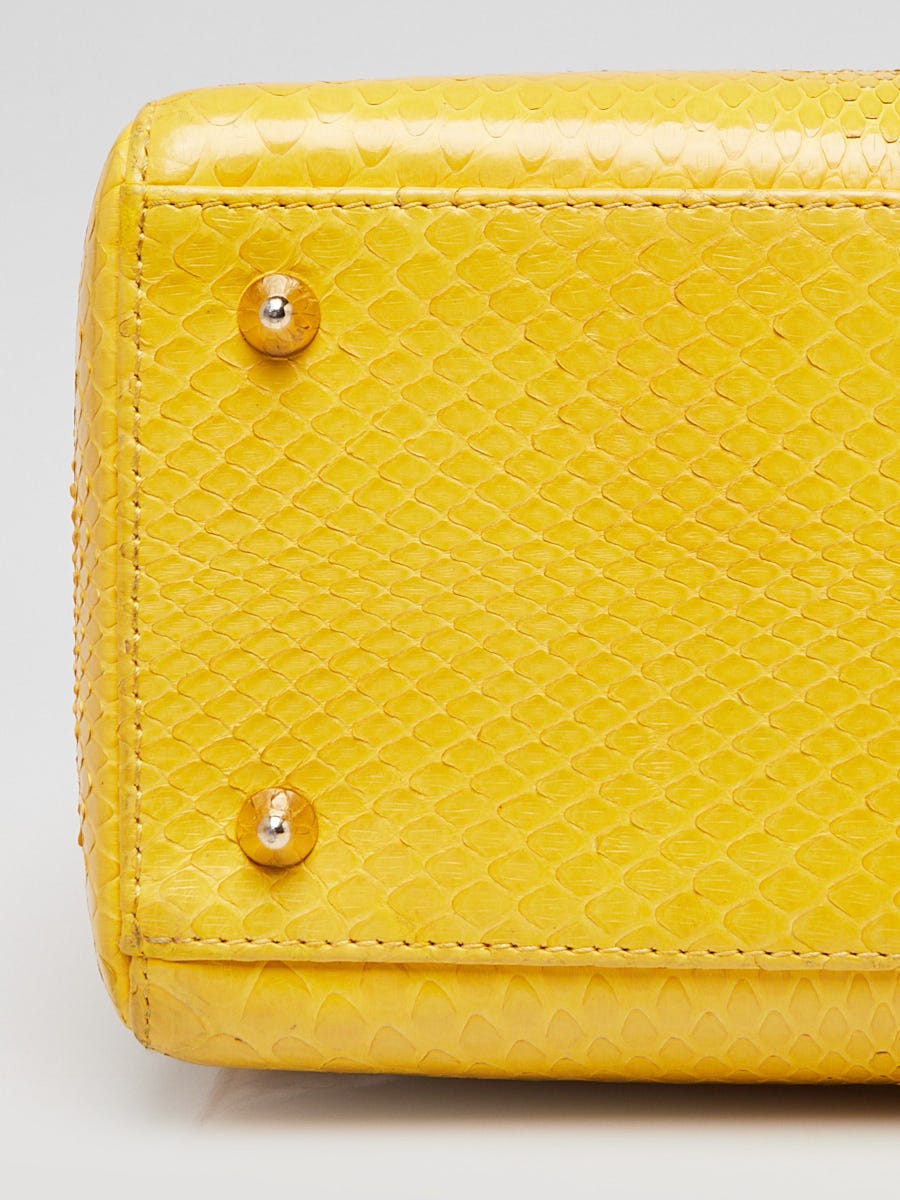Christian Dior Yellow Python Medium Lady Dior Bag | Yoogi's Closet