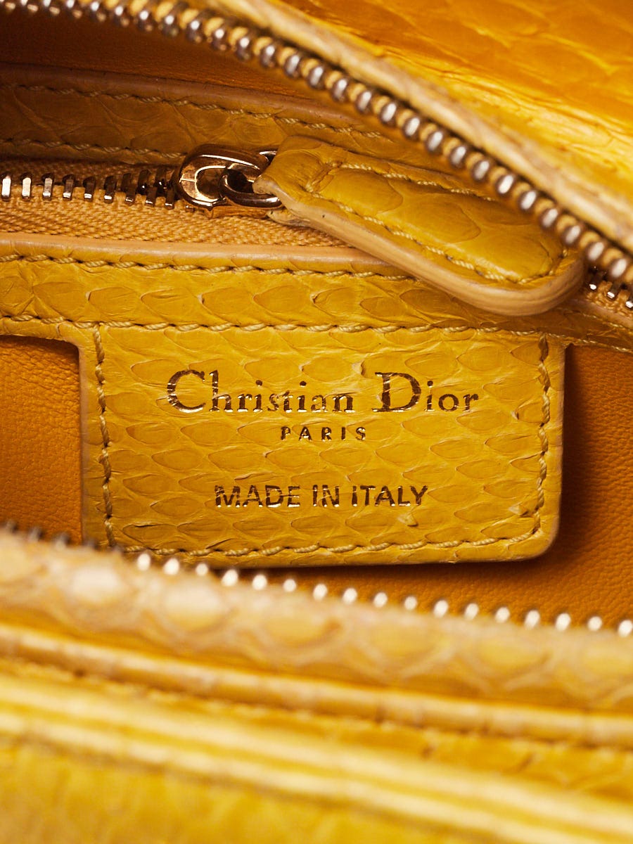 Christian Dior Yellow Python Medium Lady Dior Bag | Yoogi's Closet