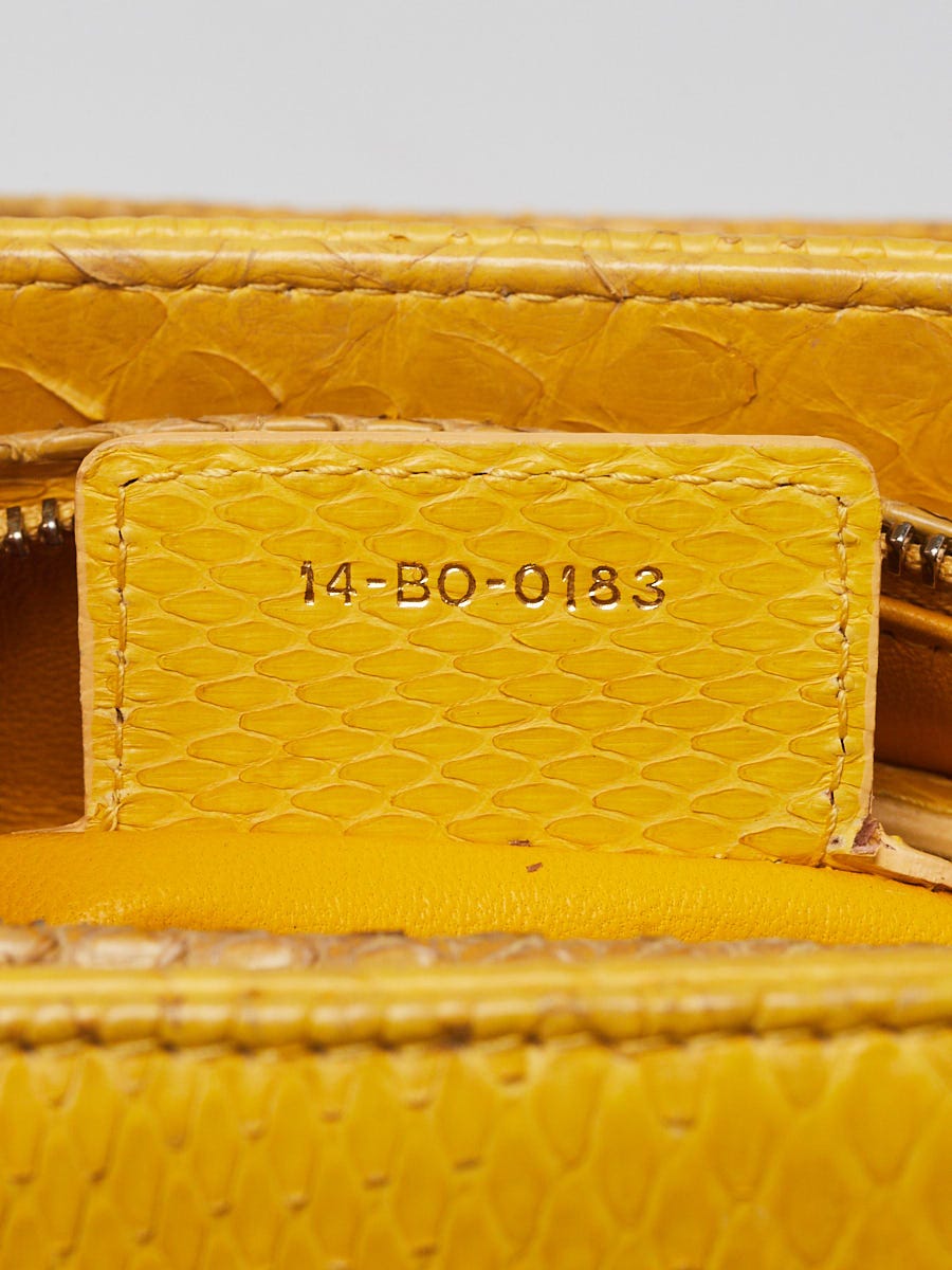 Christian Dior Yellow Python Medium Lady Dior Bag | Yoogi's Closet