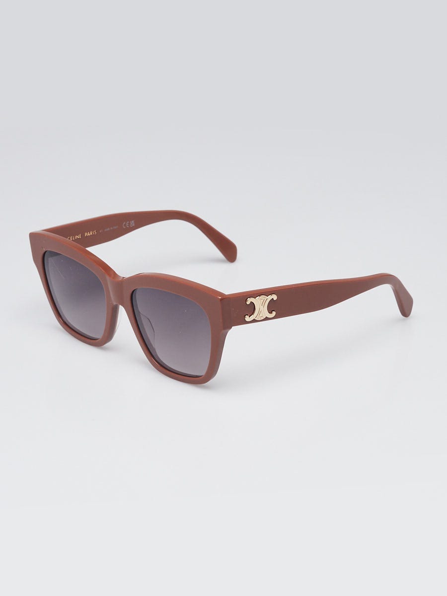 Celine Brown Plastic Oversized Sunglasses - CL40253I | Yoogi's Closet