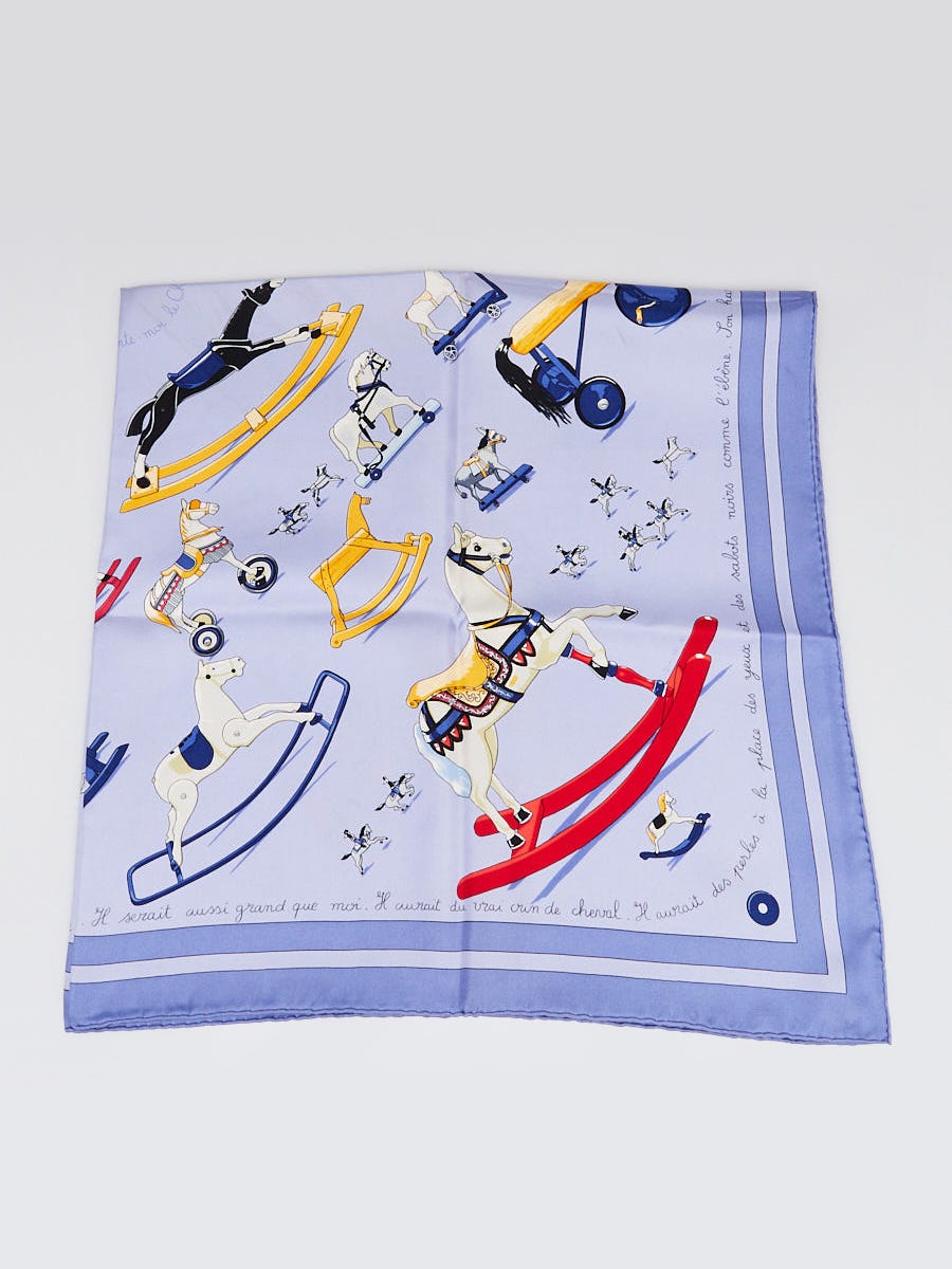 超希少 <HERMES> エルメス コランタン 43 Hermes 90cm Lavender Silk Raconte Moi le Cheval Scarf | Yoogi's Closet
