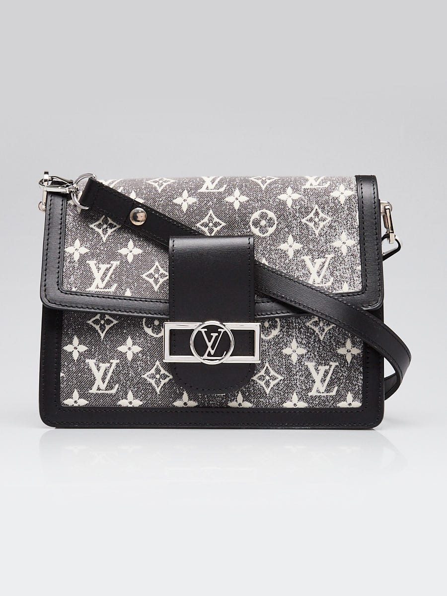 LOUIS VUITTON ポインテッドトゥシューズ モノグラム Louis Vuitton Black Denim Jacquard Monogram Canvas Dauphine MM Bag