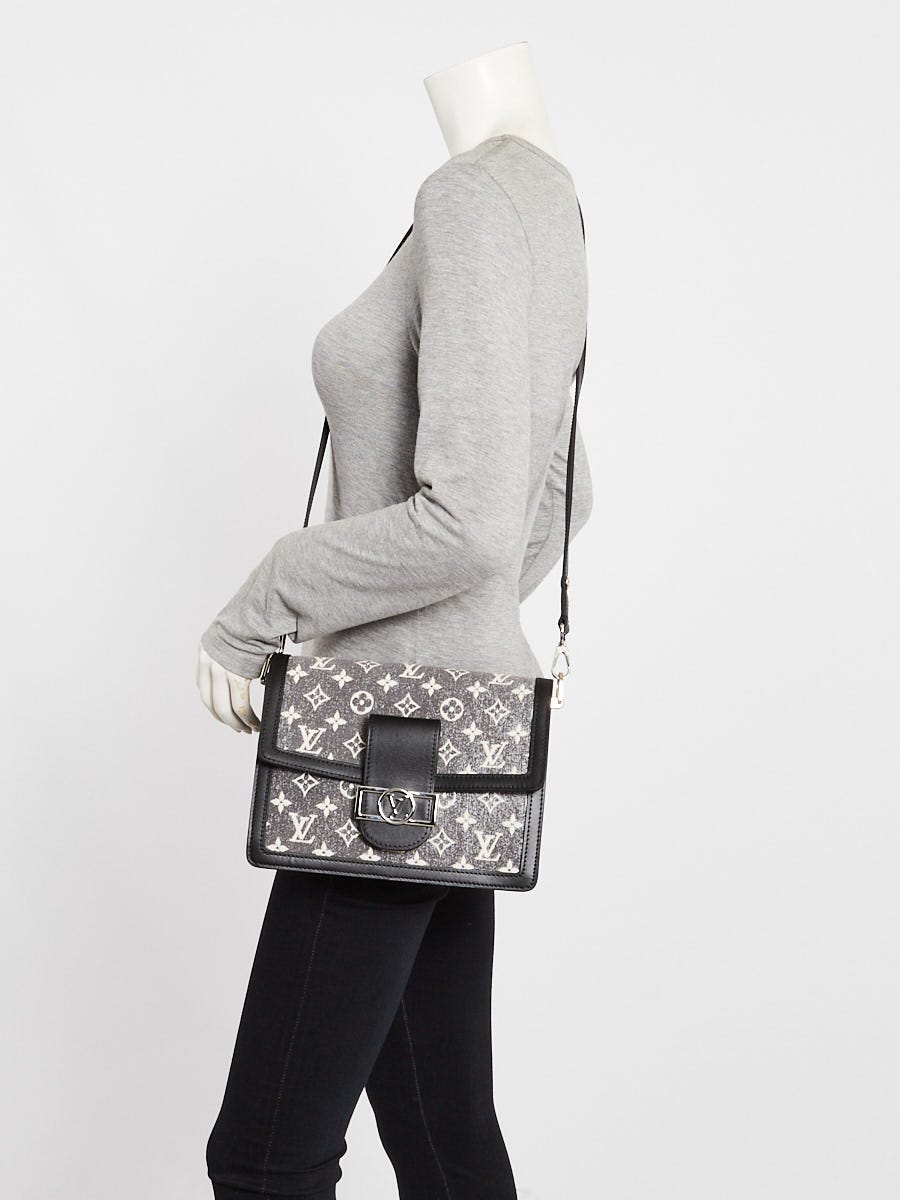 Louis Vuitton Black Denim Jacquard Monogram Canvas Dauphine MM Bag