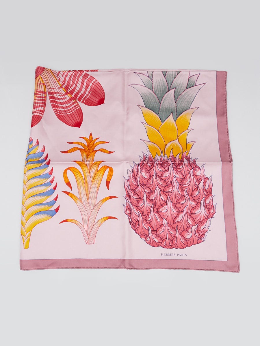 Hermes 90cm Rose/Rose Fane/Jaune d 'Oro 'Index Bromeliaceae' Print