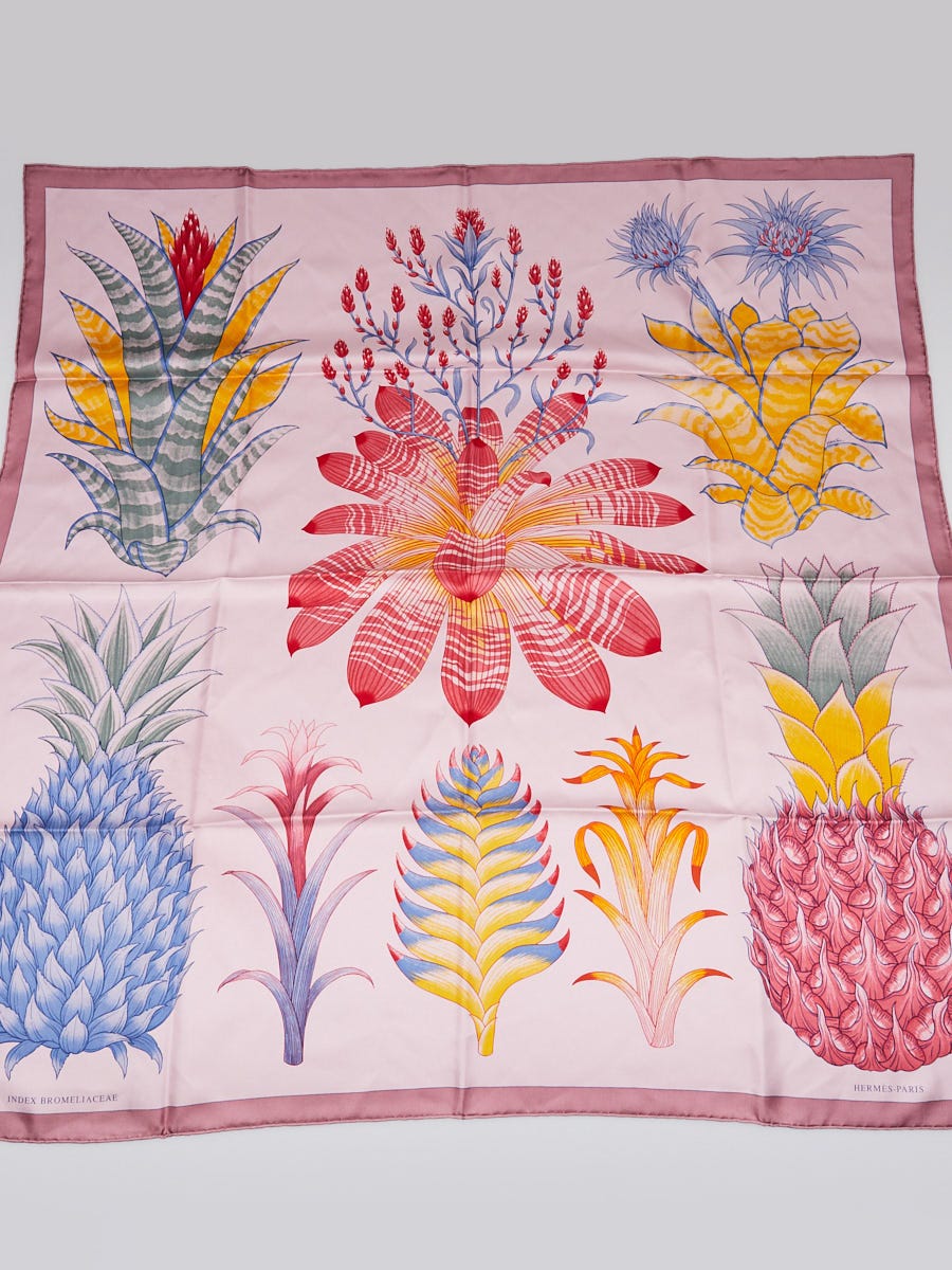Hermes 90cm Rose/Rose Fane/Jaune d 'Oro 'Index Bromeliaceae' Print