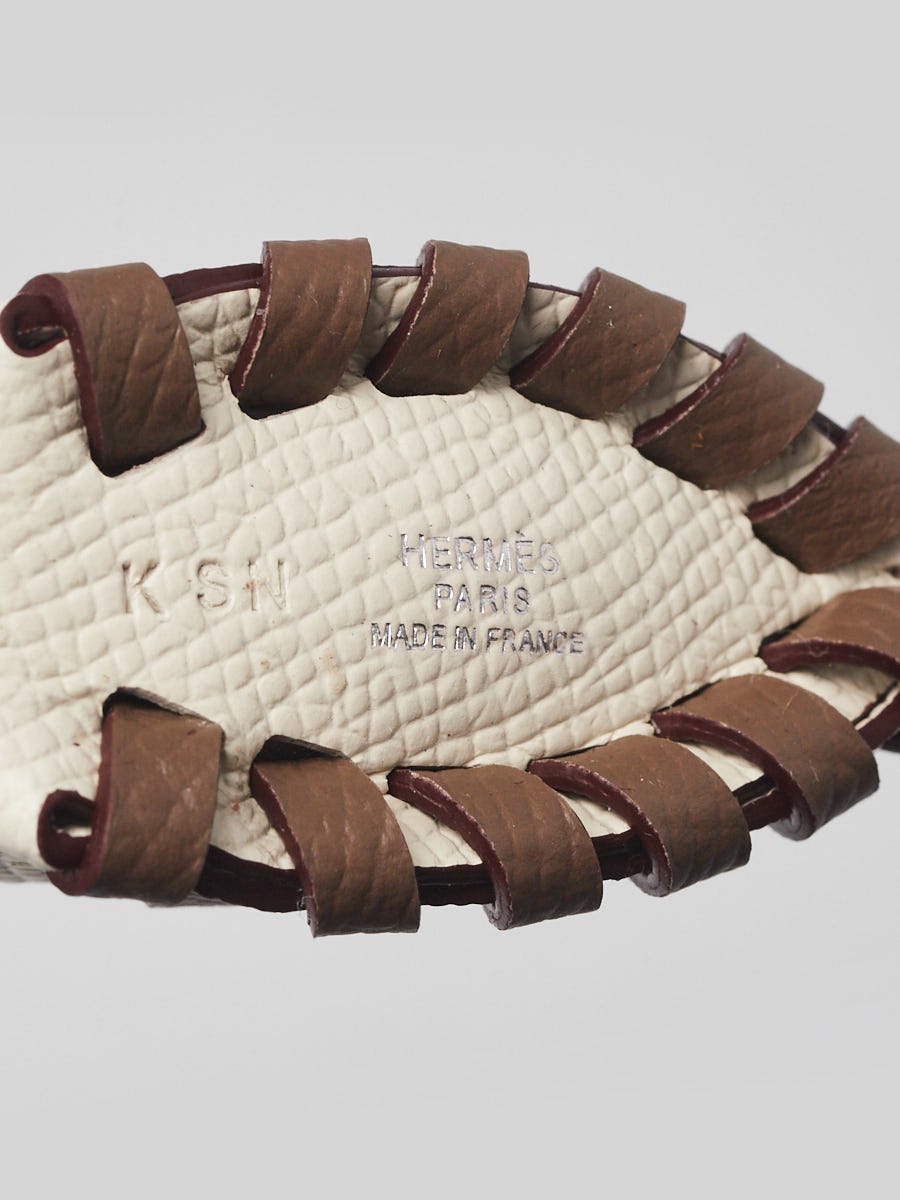 Hermes Nata/Etoupe Epsom Leather Cheval Tresse Bag Charm | Yoogi's