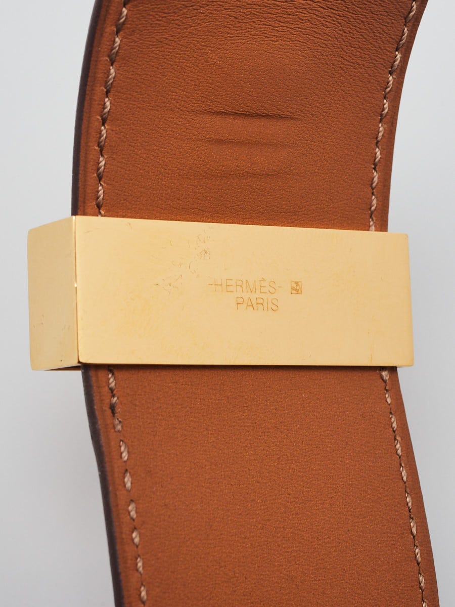 Hermes Anemone Swift Leather Gold Plated Collier de Chien Bracelet