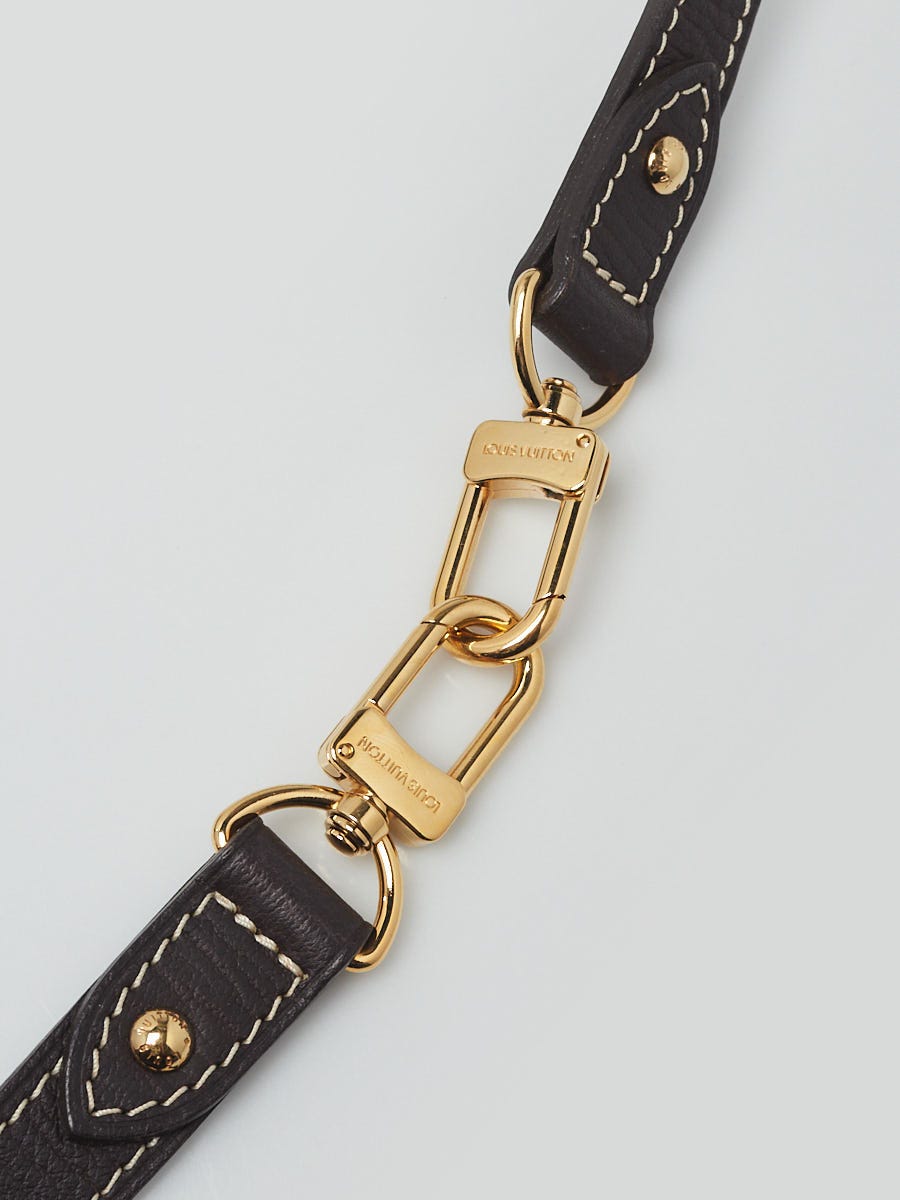 Louis Vuitton Brown Grained Leather Shoulder Strap