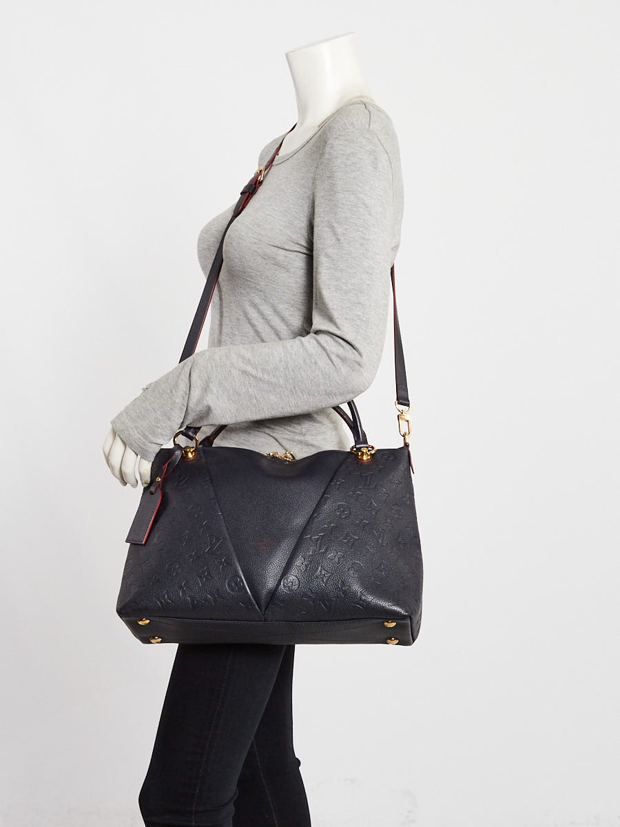 Louis Vuitton Marine Rouge Monogram Empreinte Leather MM V Tote Bag