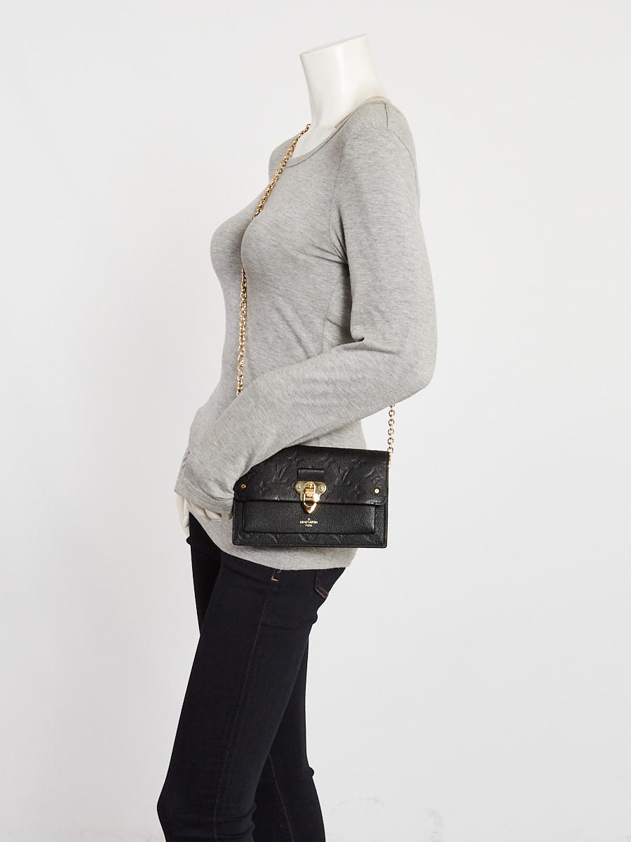 Louis Vuitton Black Monogram Empreinte Leather Vavin Chain Wallet Bag