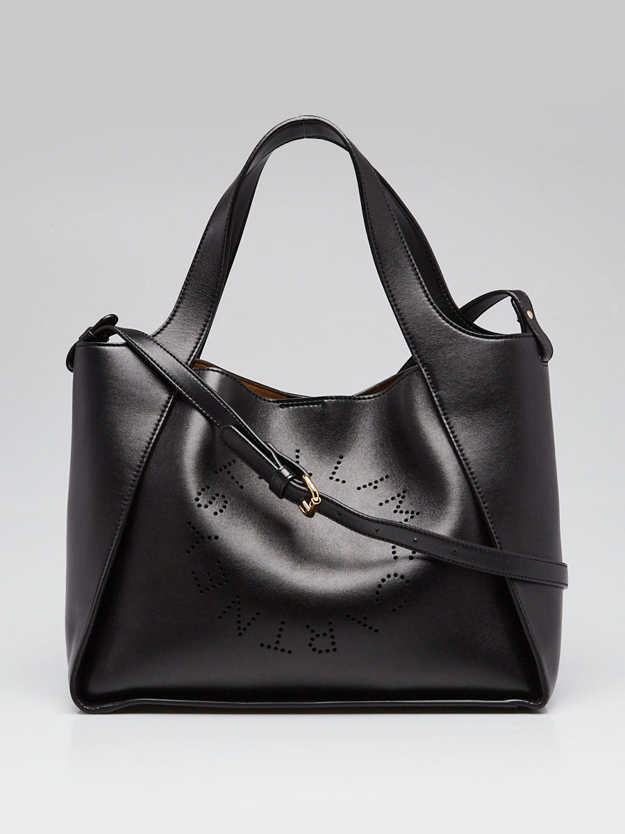 Stella McCartney Navy Blue Shaggy Dear Faux-Leather Mini Falabella
