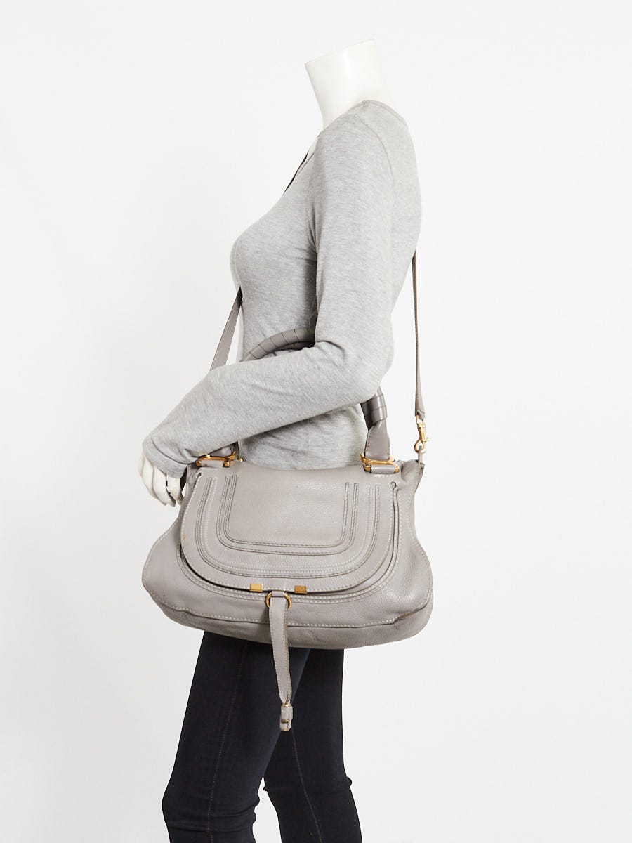 Chloe Grey Leather Medium Marcie Satchel Bag