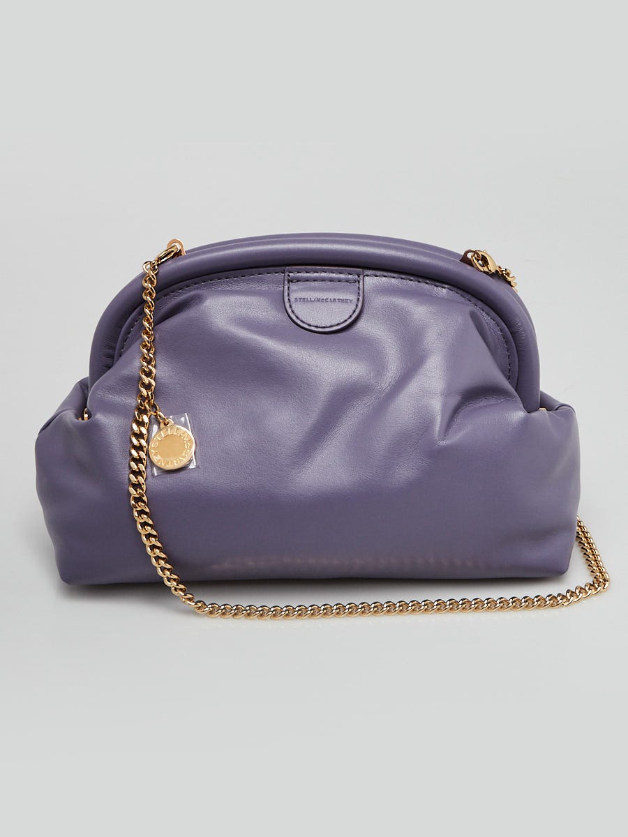Stella McCartney Purple Faux Leather Padded Soft Clutch Bag