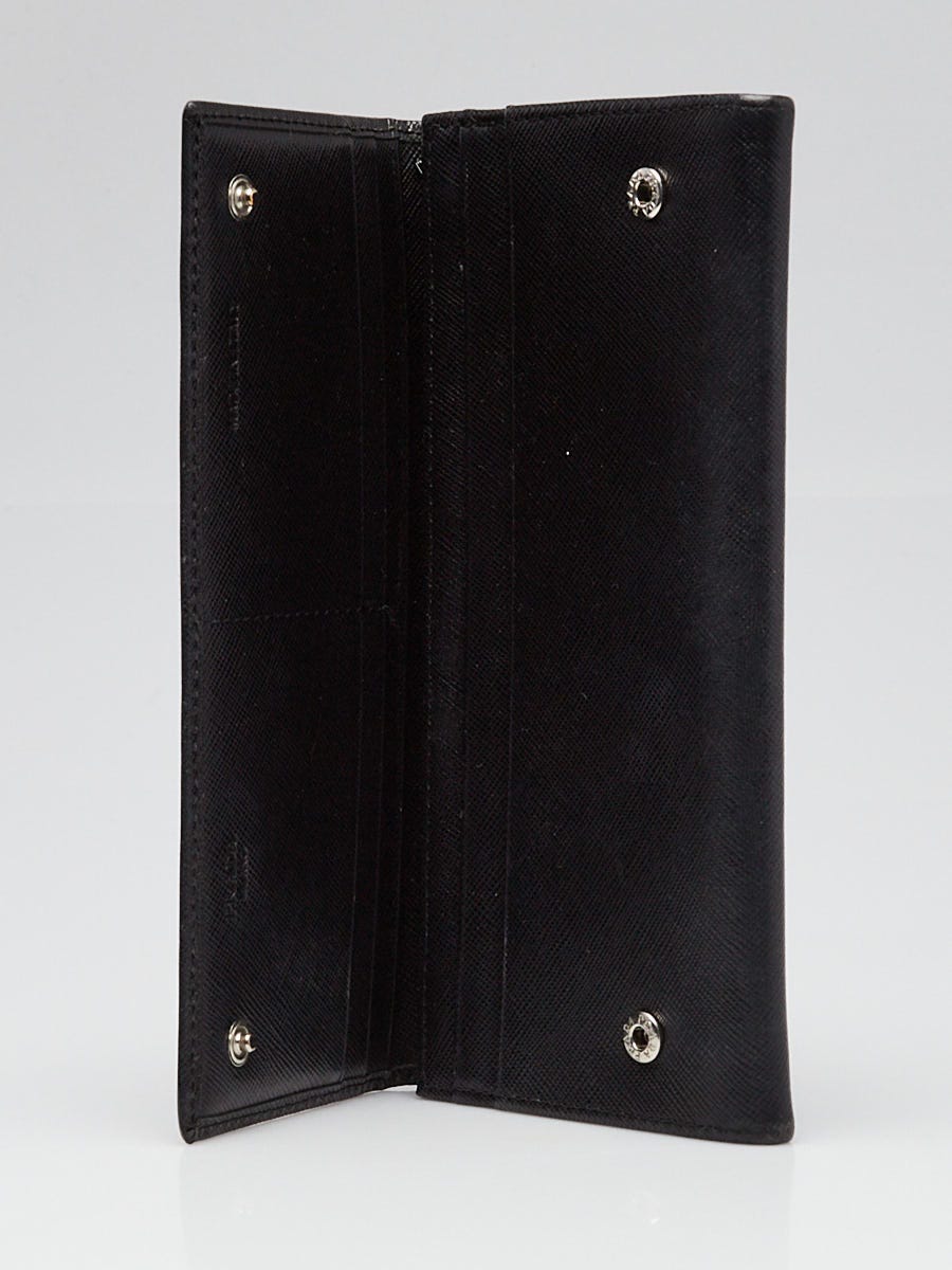 Prada Blue Saffiano Leather Continental Wallet