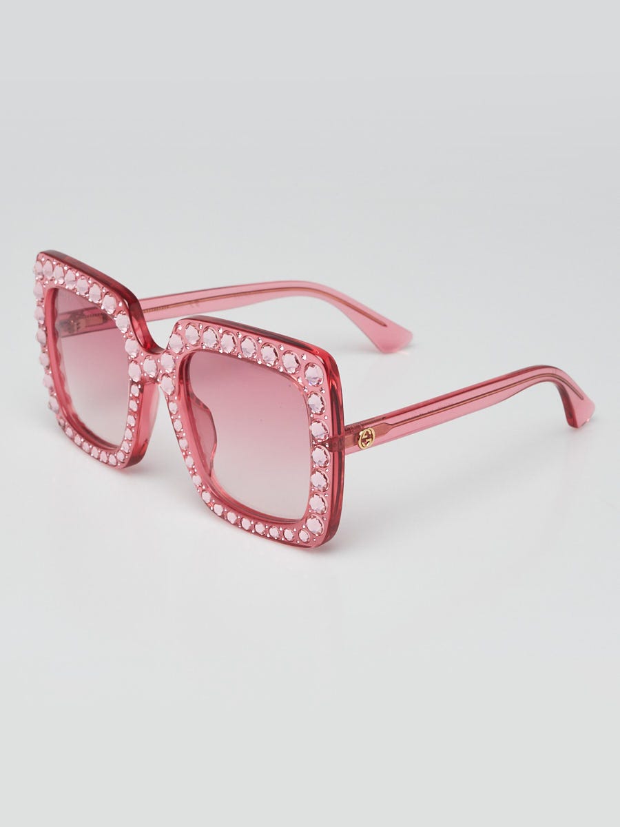 Gucci Rose Color Oversized Sunglasses Gucci Ladies Sunglasses - Fuchsia Pink Oversize Shades GG  main image 4