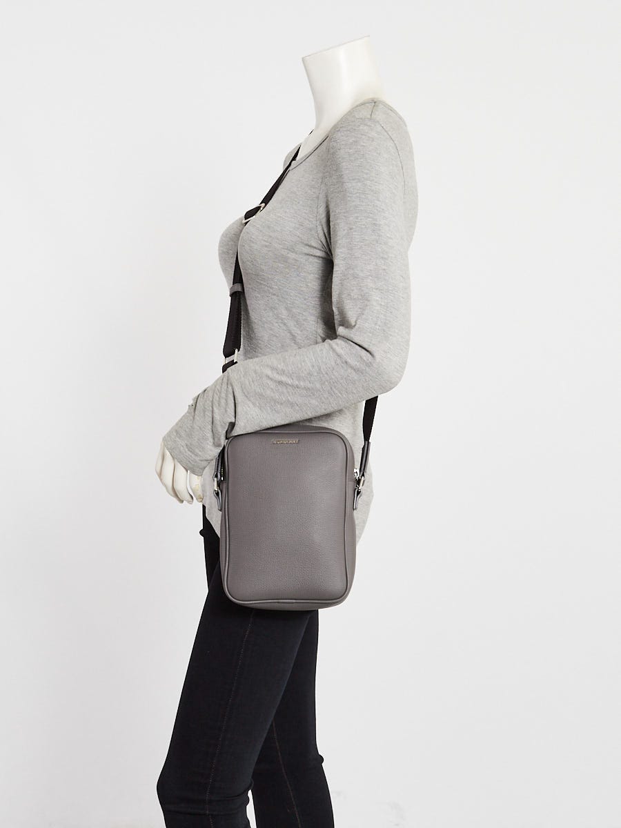 Burberry Anthracite Grey Leather Paddy Crossbody Bag