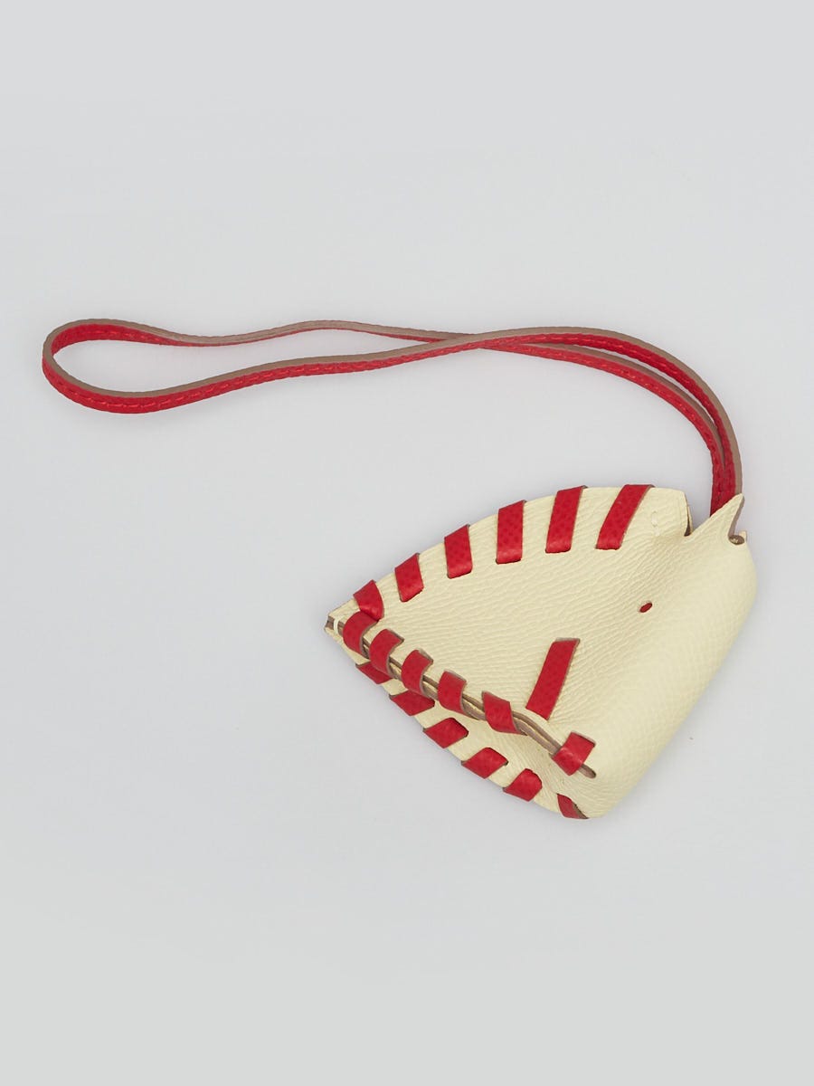 Hermes Jaune Milton/Rouge Radieux Epsom Leather Cheval Tresse Bag Charm