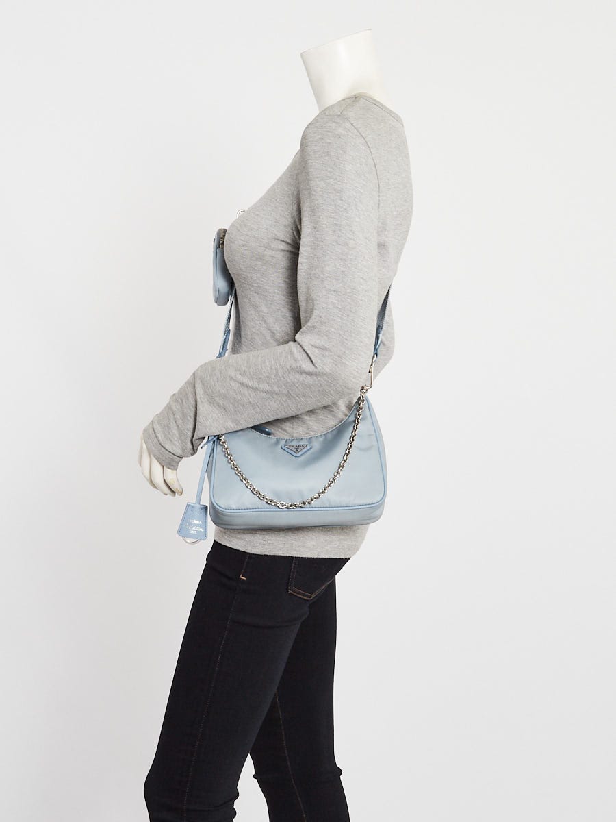 Prada Light Blue Tessuto Nylon 2005 Re-Edition Shoulder Bag 1BH204