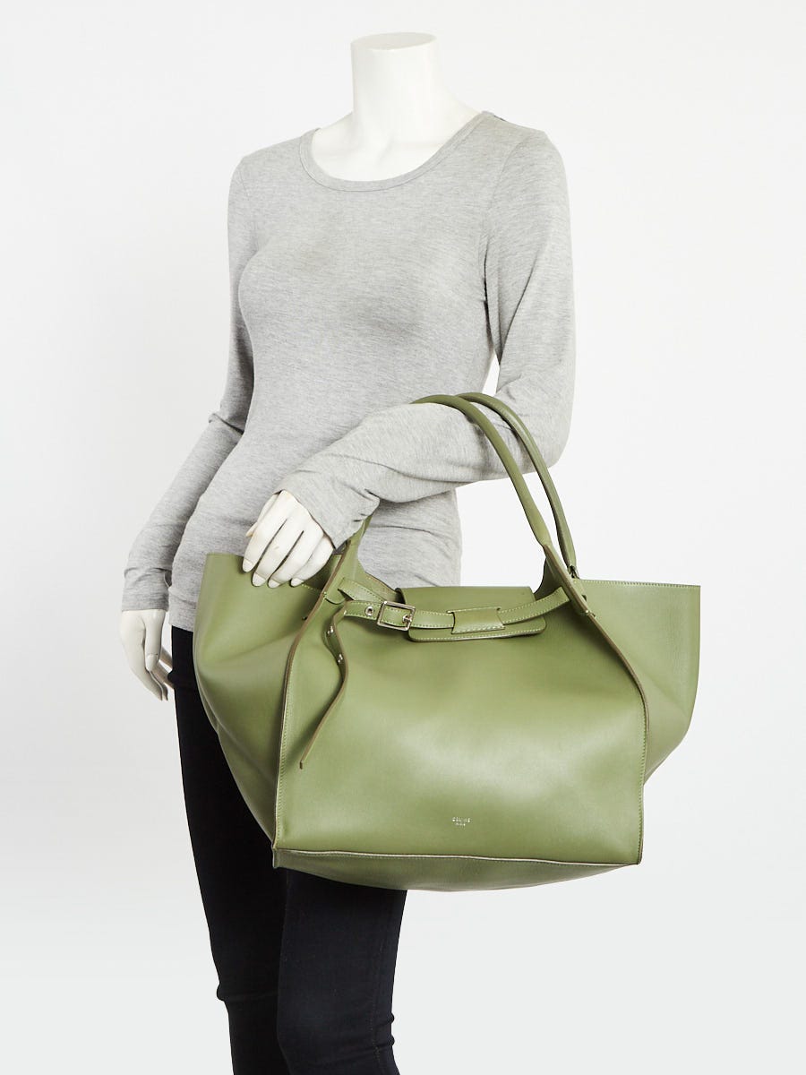 Celine Olive Calfskin Leather Medium Big Bag