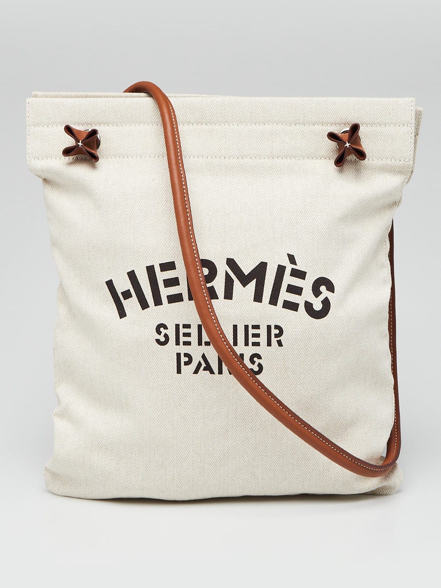 Hermes Beige Herringbone Canvas and Swift Leather Aline Grooming