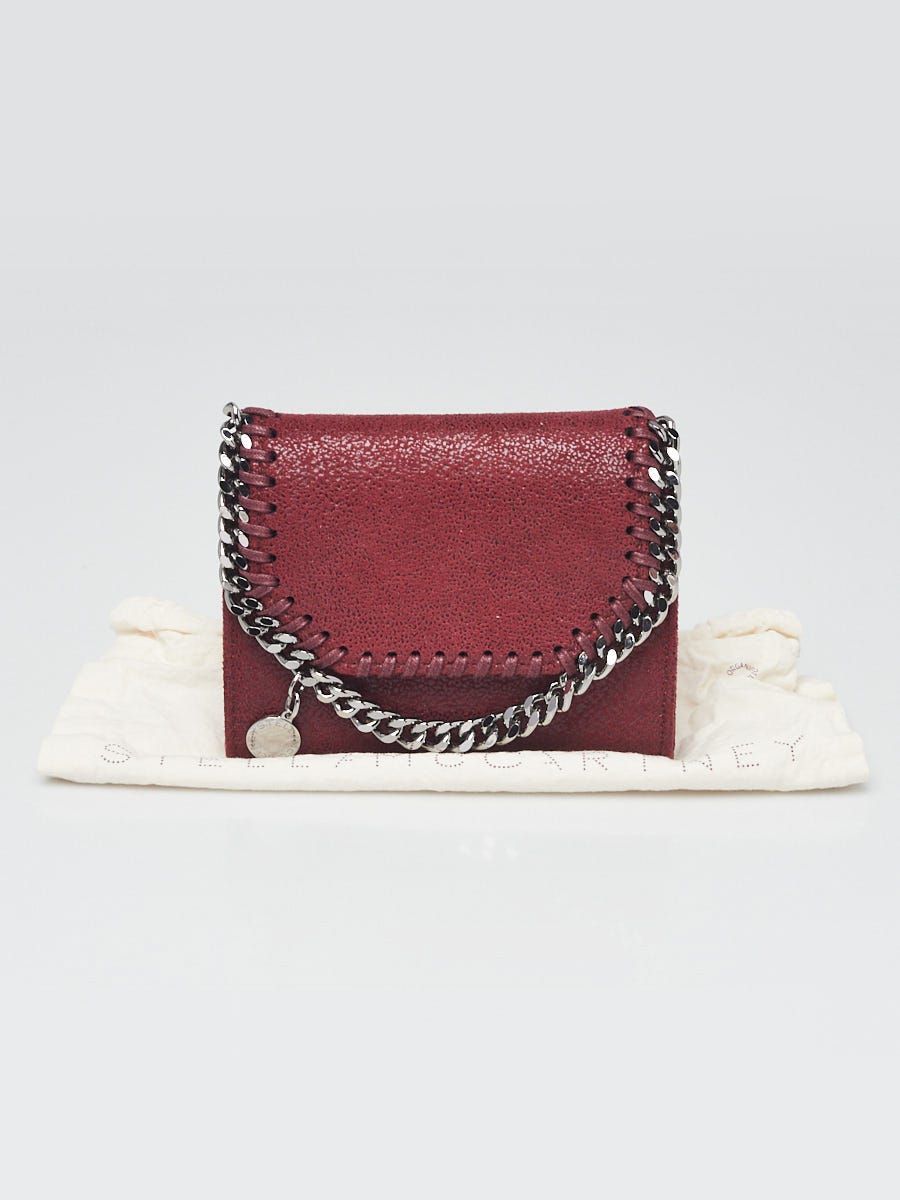 Stella McCartney Burgundy Faux Leather Falabella Small Flap Wallet