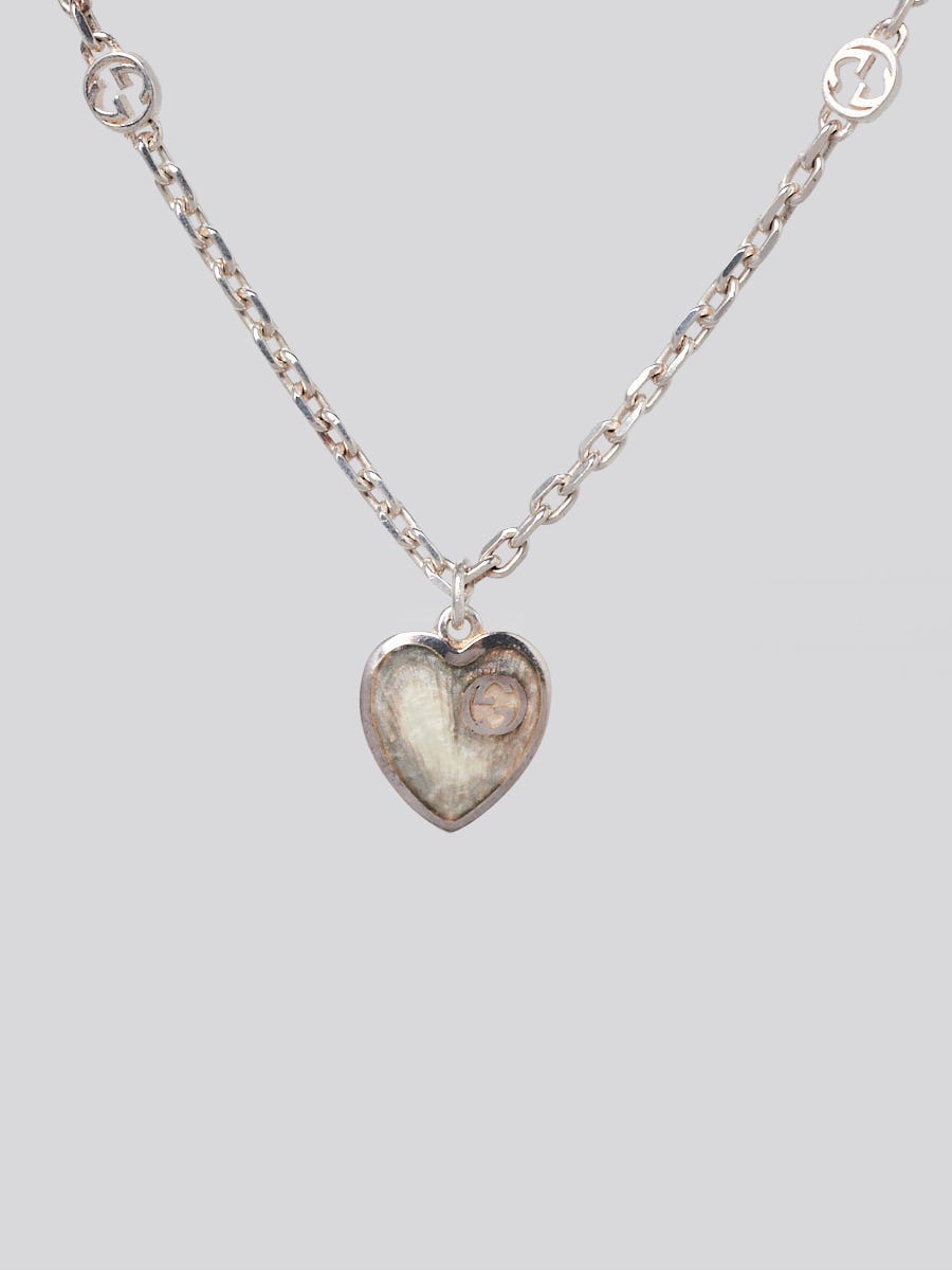 Gucci Sterling Silver Heart Charm Necklace