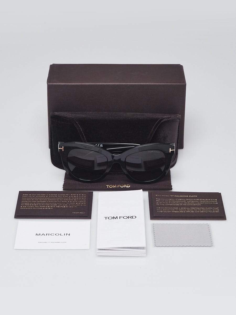 Tom Ford Black Plastic Square Frame Tracy Sunglasses TF436