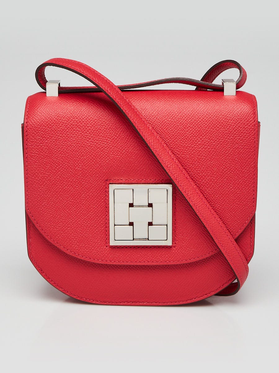 Hermes Rose Extreme Epsom Leather Palladium Plated Mosaique Au 24